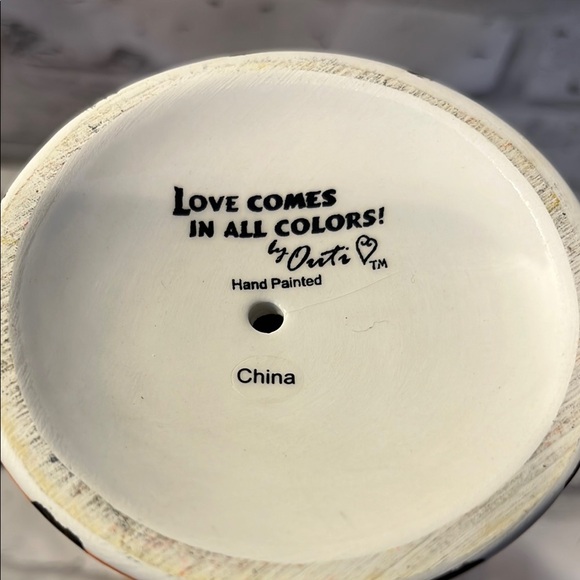 Set of 2 Colorful Heart Design wine Goblets love comes in all colors pottery - Picture 6 of 9